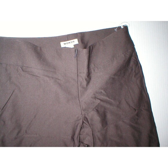 Womens Worth New York Pants Ponte Slacks Office Work 2 NWT Legging Fit Brown Drk - Picture 2 of 6